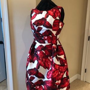 NWT Chi Chi Of London Red Floral Design Dress